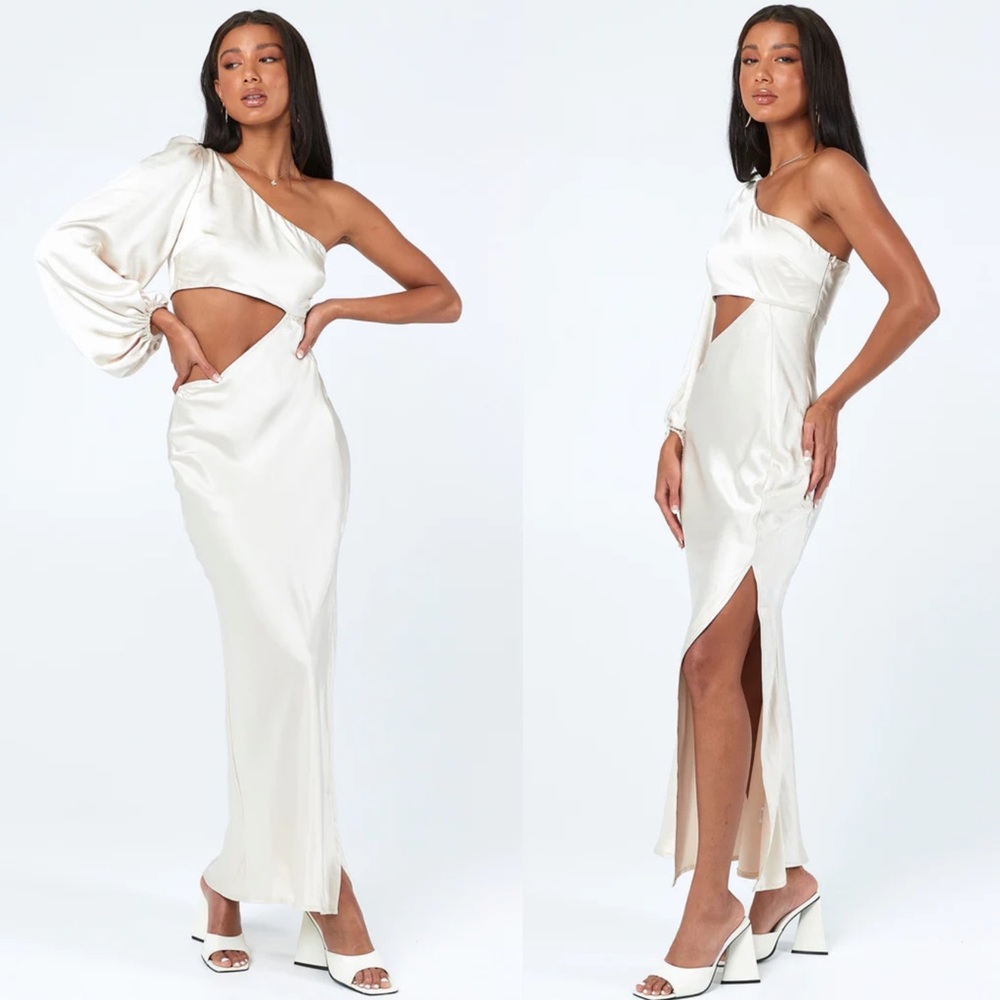 Princess Polly White One-Shoulder Dress
